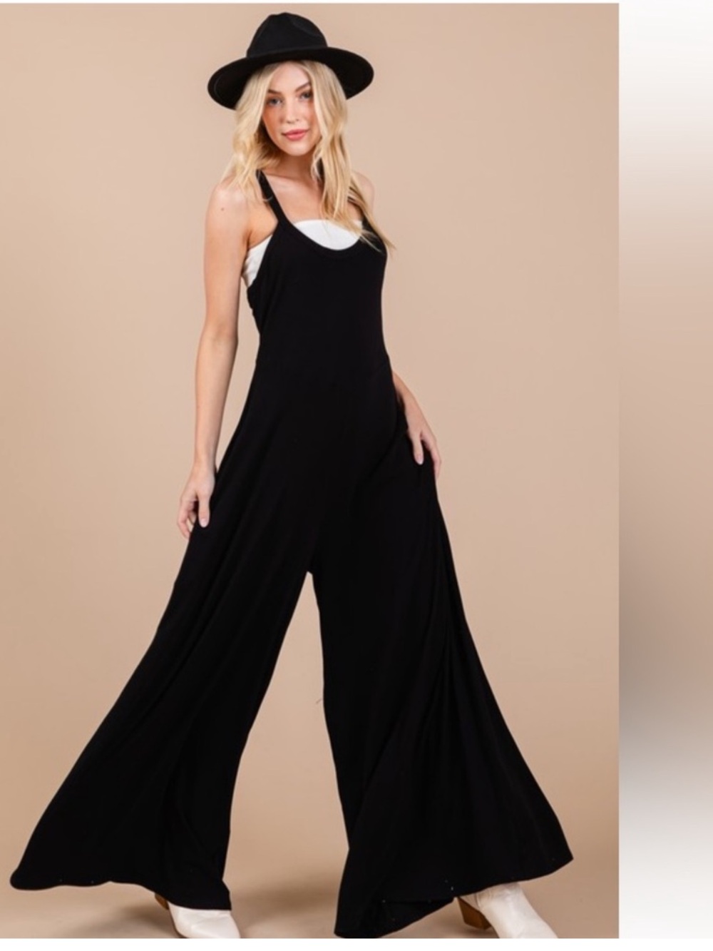 New Black wide leg jumpsuit